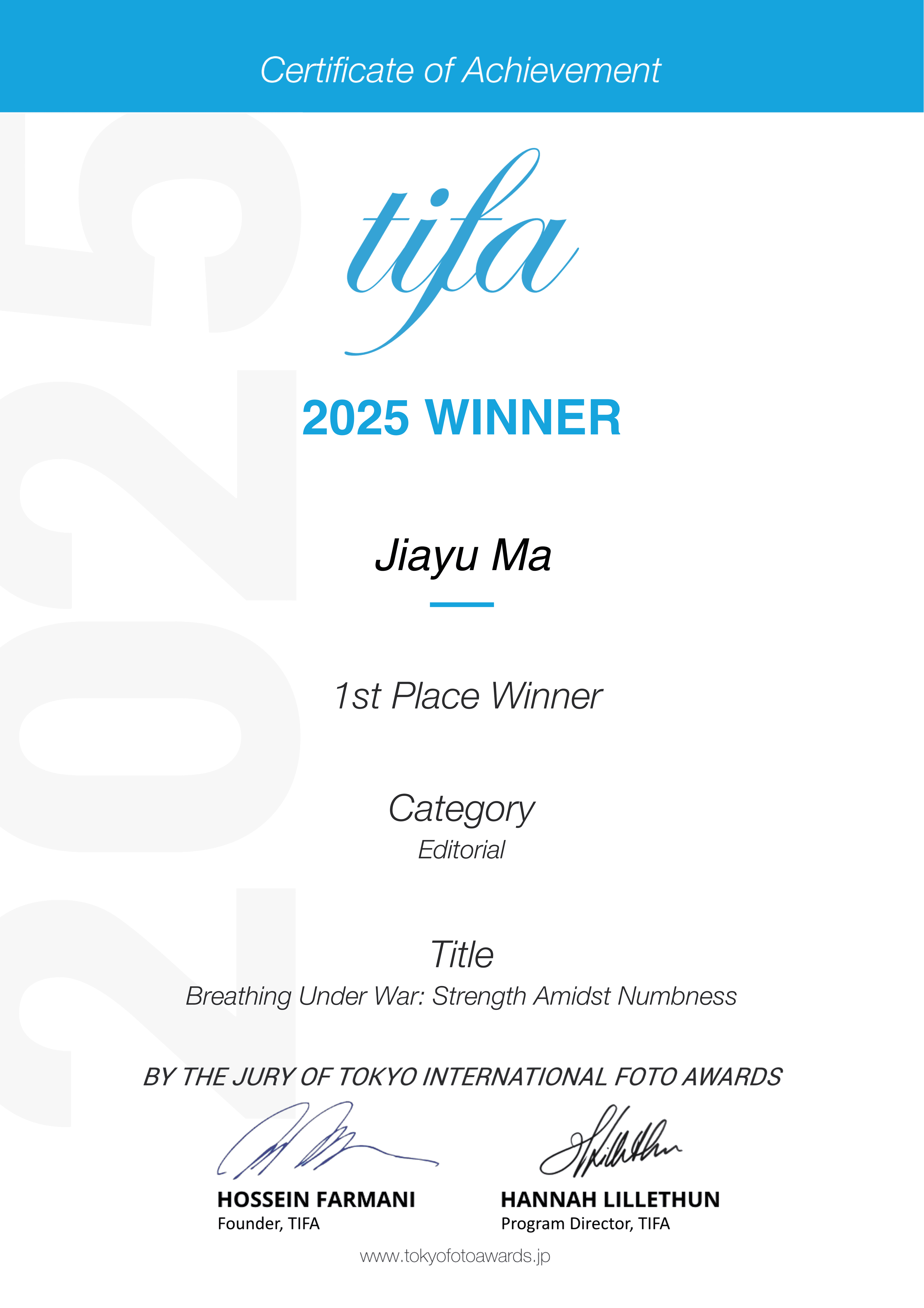 1st Place, Editorial